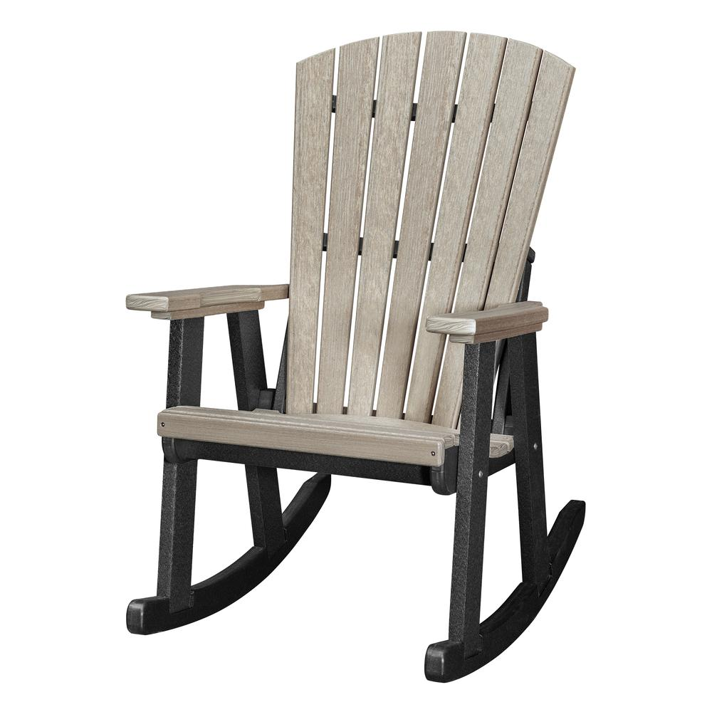 OS Home and Office Rocking Chair in Weatherwood with a Black Base