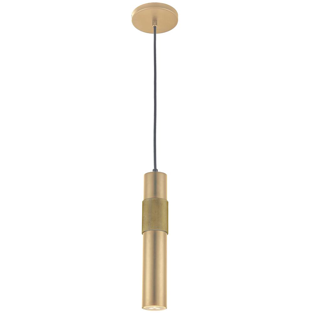 1 Light Halogen Pendant Aged Brass