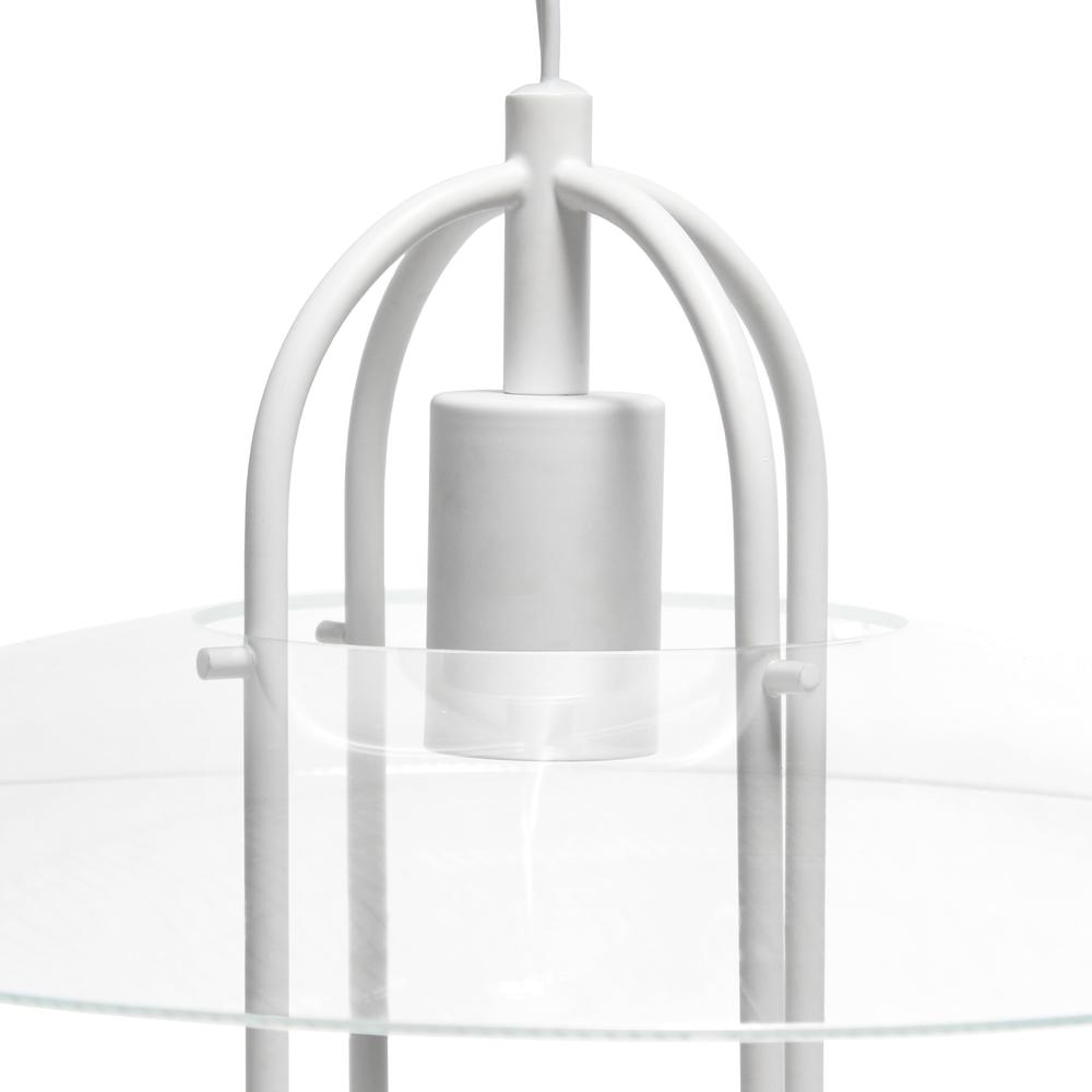 Simple Designs 1 Light Modern Metal Pendant Light, White