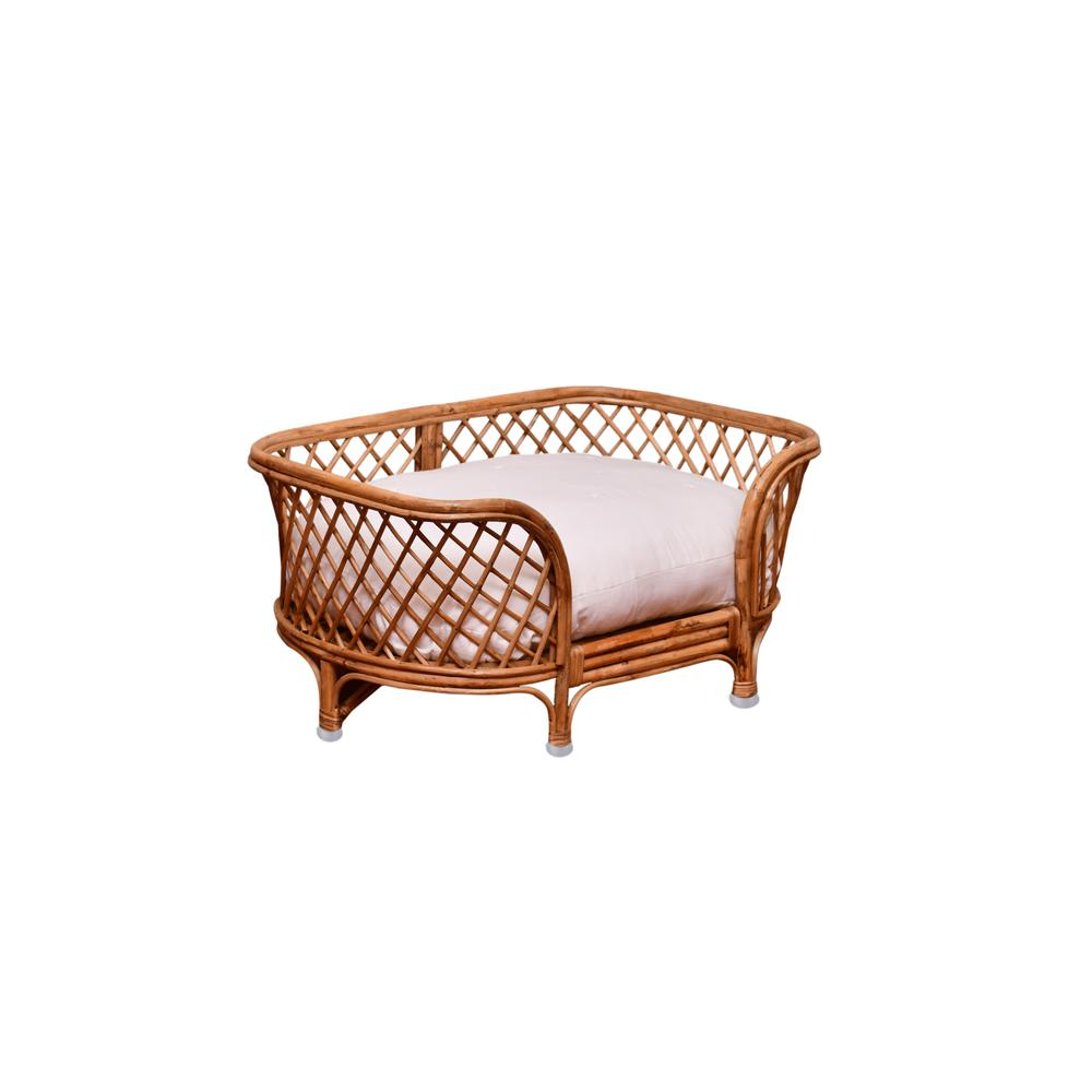 Rattan Pet Bed W/Cushion