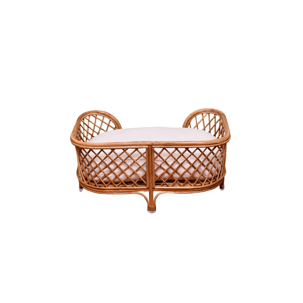 Rattan Pet Bed W/Cushion