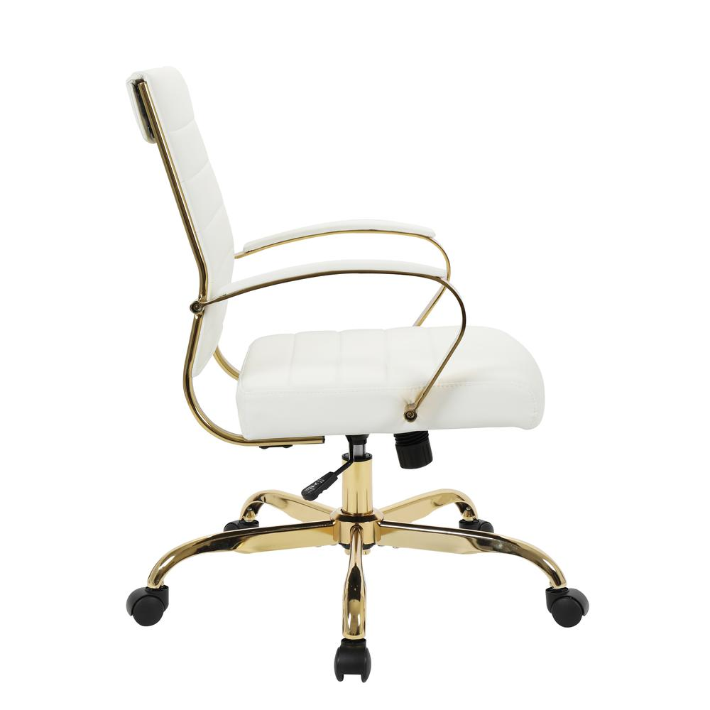 LeisureMod Benmar Home Leather Office Chair With Gold Frame BOG19WL