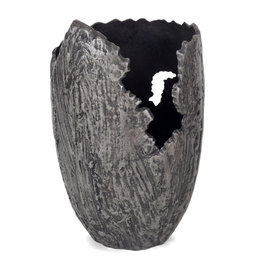 Terra Metal Vase Large, Grey