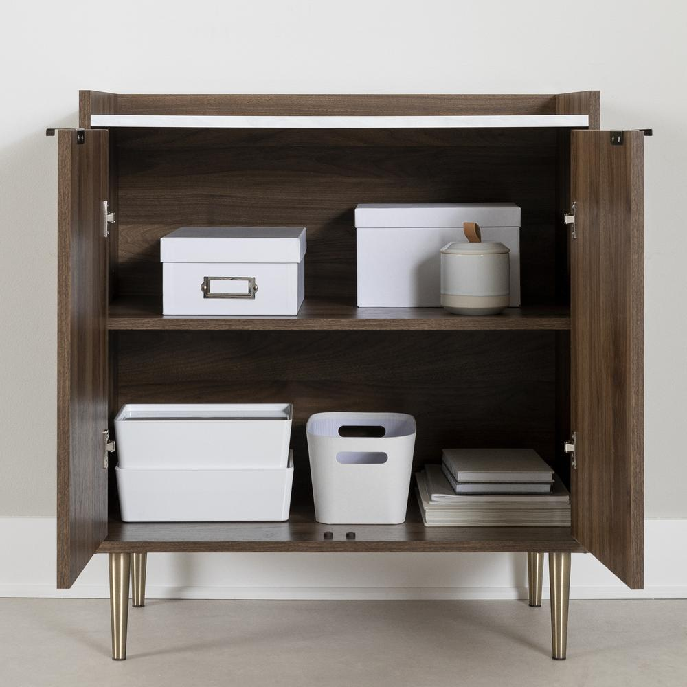 Maliza Storage Cabinet, Natural Walnut and Oxide Brown