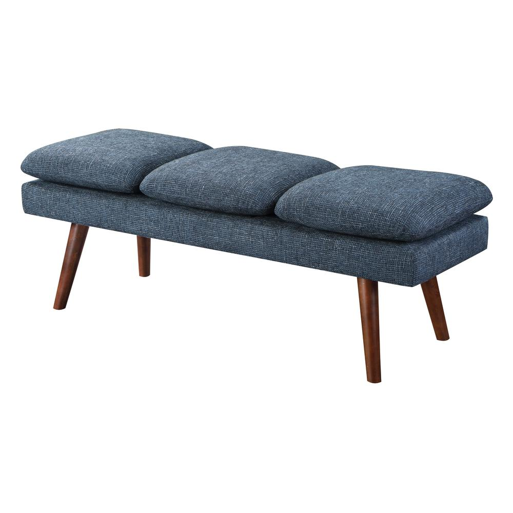 Amanda 54" Mid-Century Bench Blue