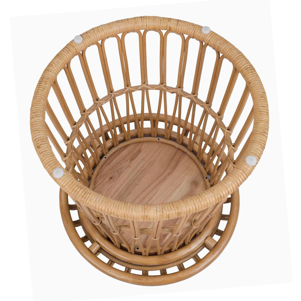 Galia Rattan Round Side/ End Table w/ Wood Top