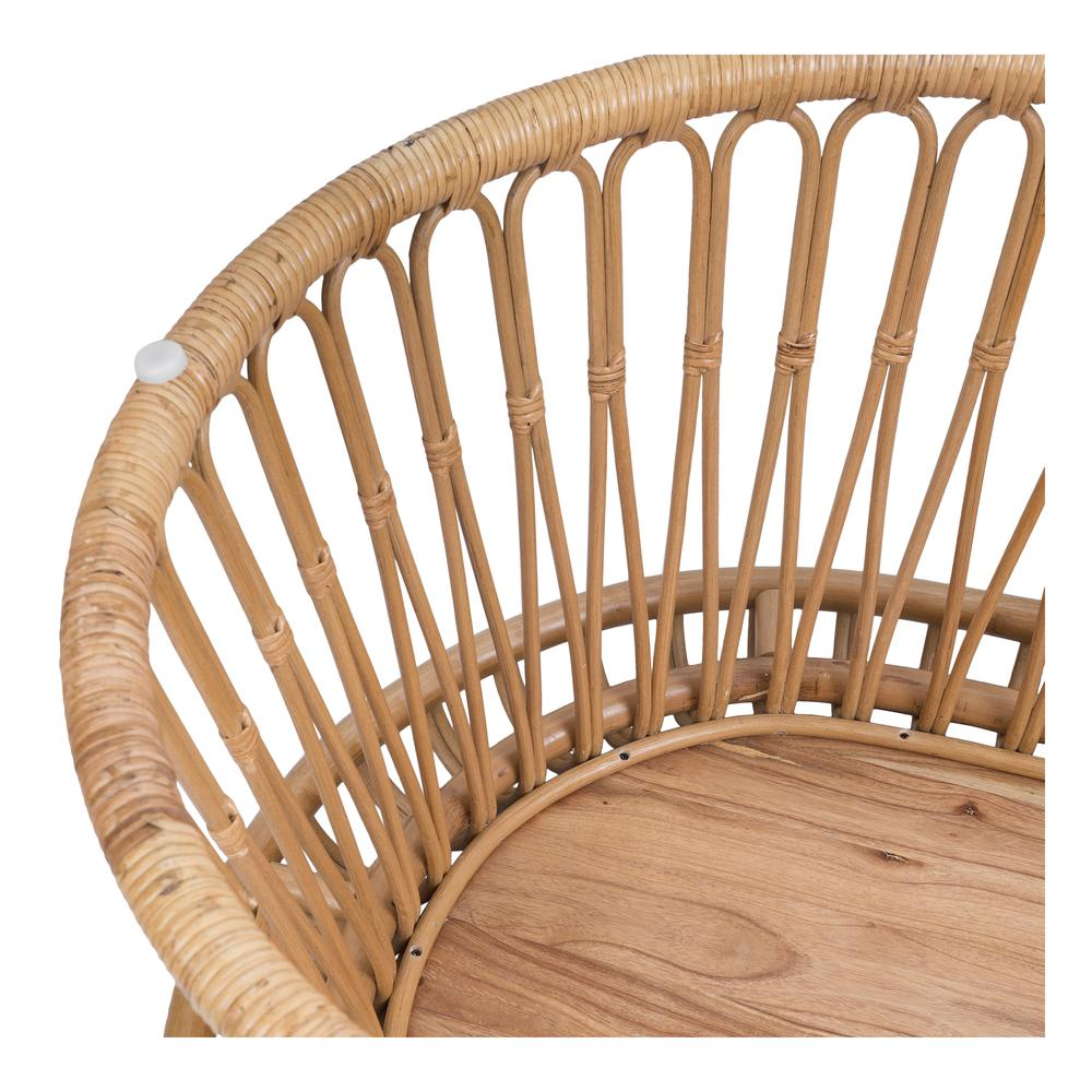 Galia Rattan Oval Coffee Table w/ Wood Top