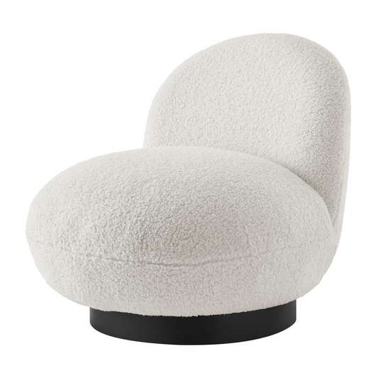 Zolia Faux Shearling Swivel Accent Chair