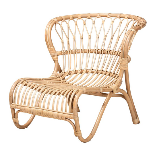 bali & pari Alaya Modern Bohemian Natural Brown Rattan Accent Chair