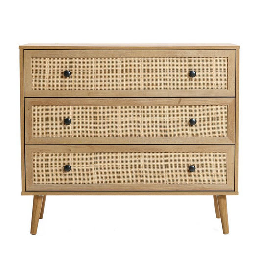 Lark 3-Drawer Rattan Dresser