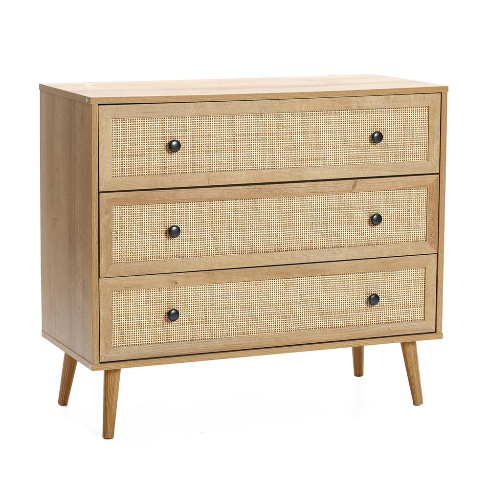 Lark 3-Drawer Rattan Dresser