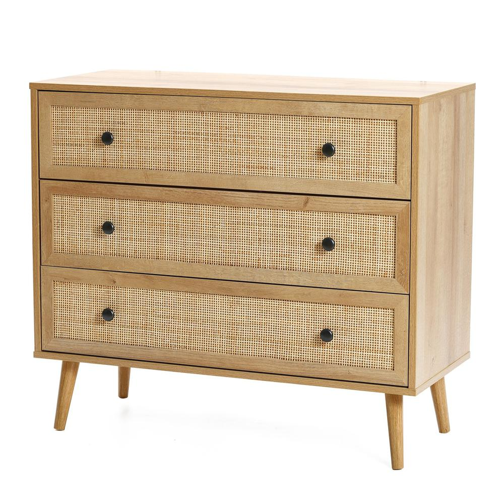 Lark 3-Drawer Rattan Dresser