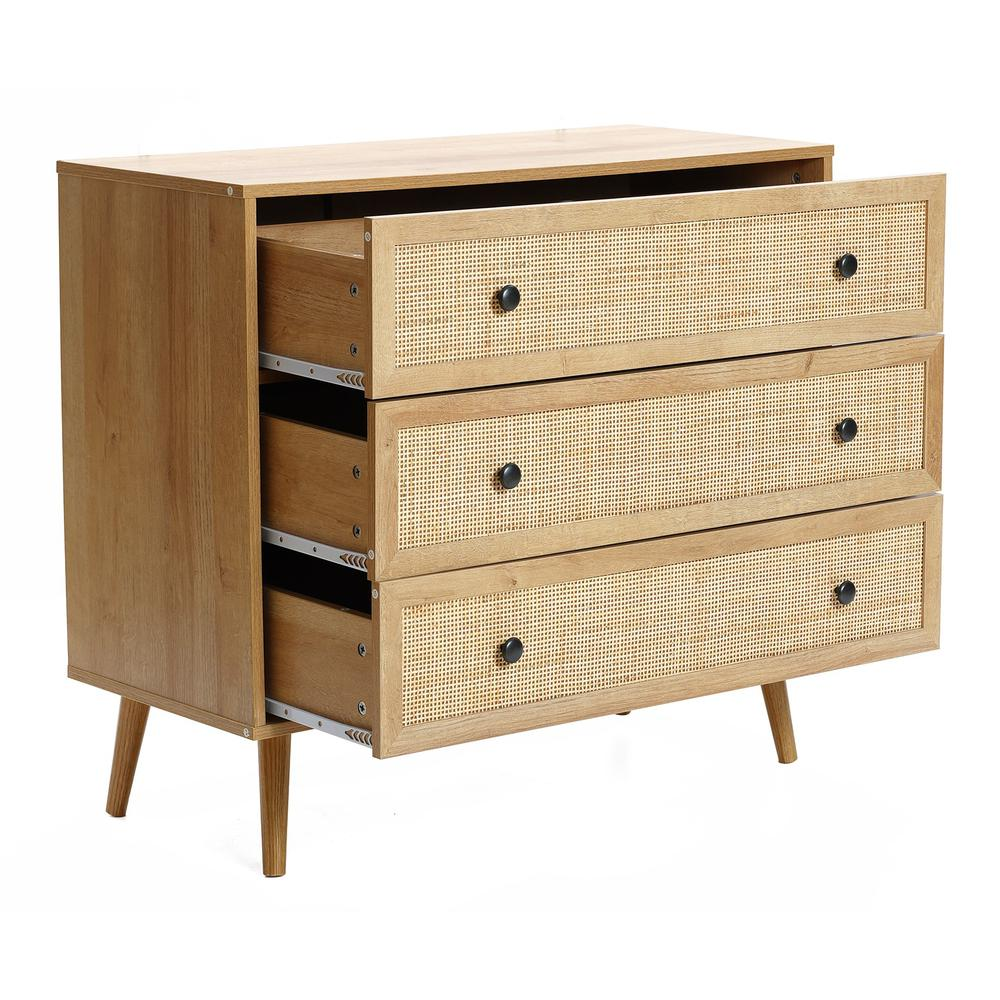 Lark 3-Drawer Rattan Dresser