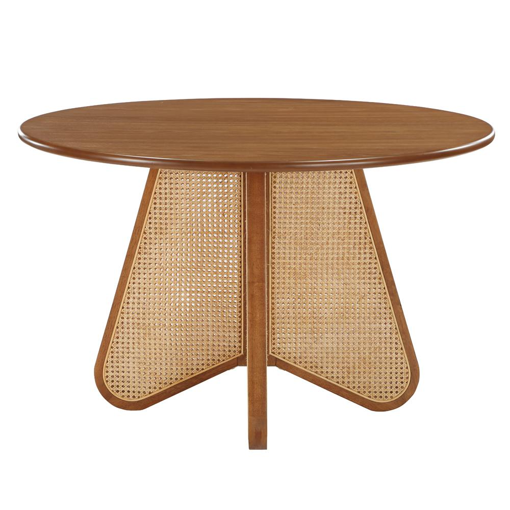 Kassy Cream with Walnut Rattan Dining Table