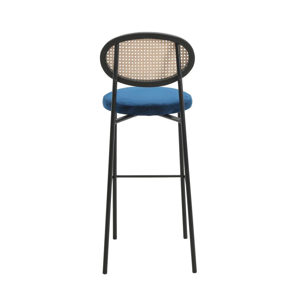 Euston Modern Wicker Bar Stool With Black Steel Frame, Set of 2