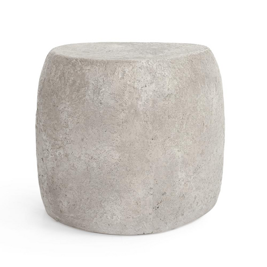 Britney Concrete Outdoor End Table in Light Grey