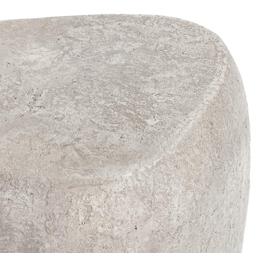 Britney Concrete Outdoor End Table in Light Grey