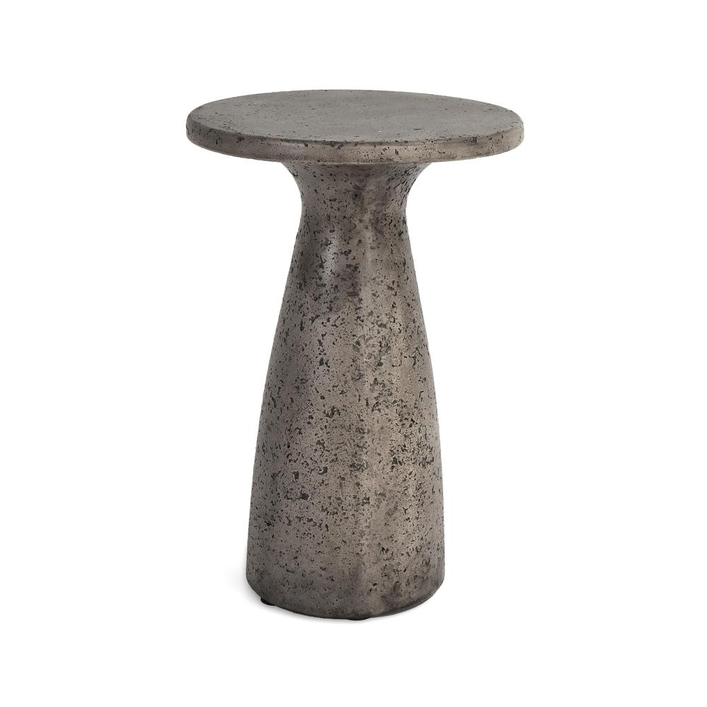 Collins 19" Concrete Outdoor Accent Table in Dark Gray