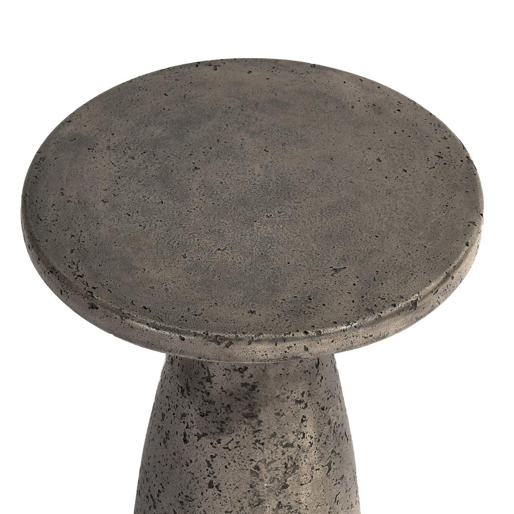 Collins 19" Concrete Outdoor Accent Table in Dark Gray