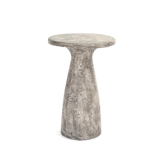 Collins 19" Concrete Outdoor Accent Table in Light Gray