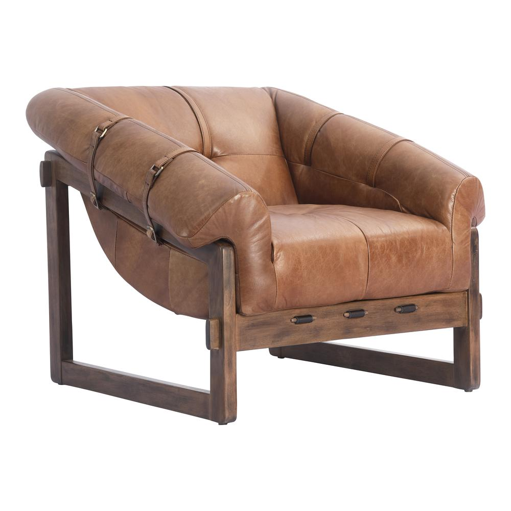 Bellos Accent Chair Open Road Brown Leather