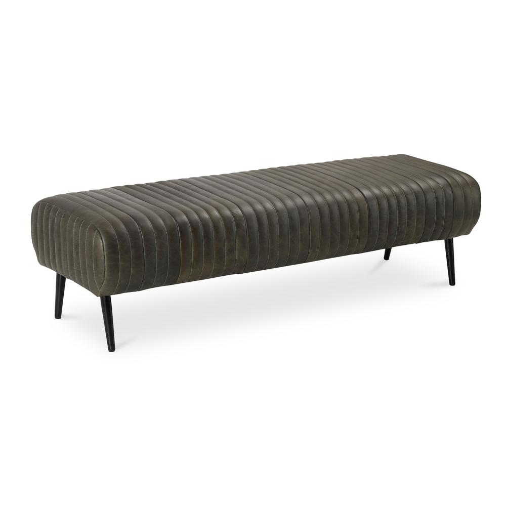 Endora Bench Charred Olive Leather