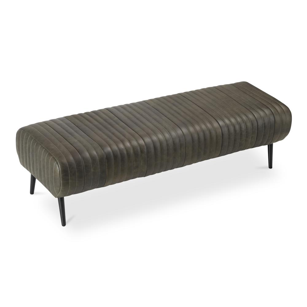 Endora Bench Charred Olive Leather