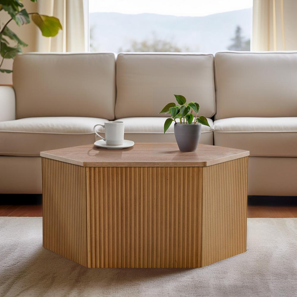 Fluted Hexagon Coffee Table