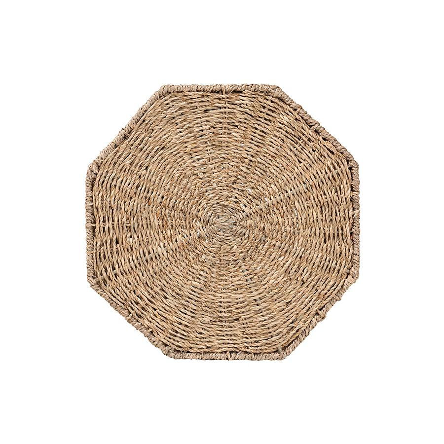 bali & pari Idoya Modern Bohemian Natural Brown Seagrass End Table