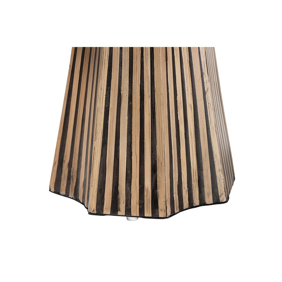 Devika Modern Bohemian Two-Tone Natural and Dark Brown Bamboo End Table