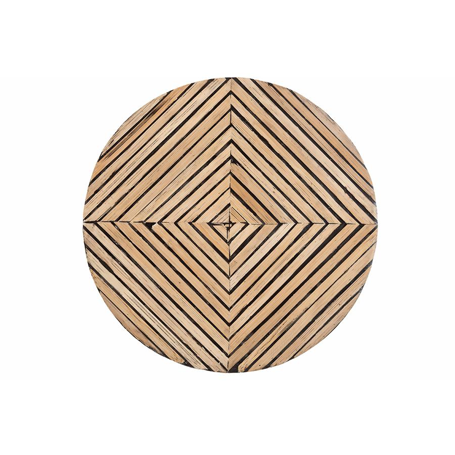 Devika Modern Bohemian Two-Tone Natural and Dark Brown Bamboo End Table