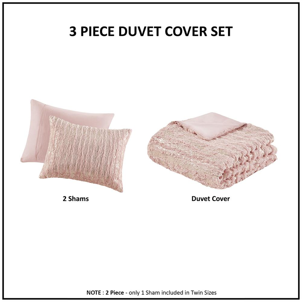 Naomi Metallic Print Faux Fur Duvet Cover Set