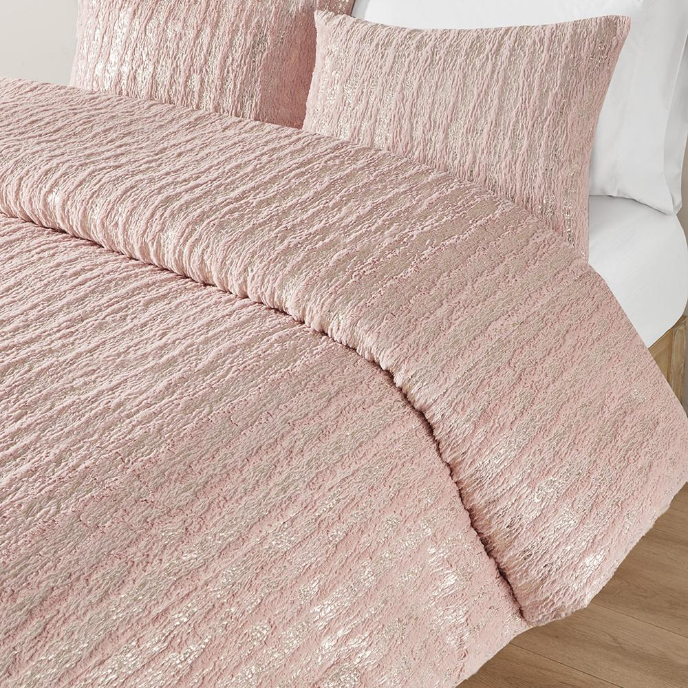 Naomi Metallic Print Faux Fur Duvet Cover Set