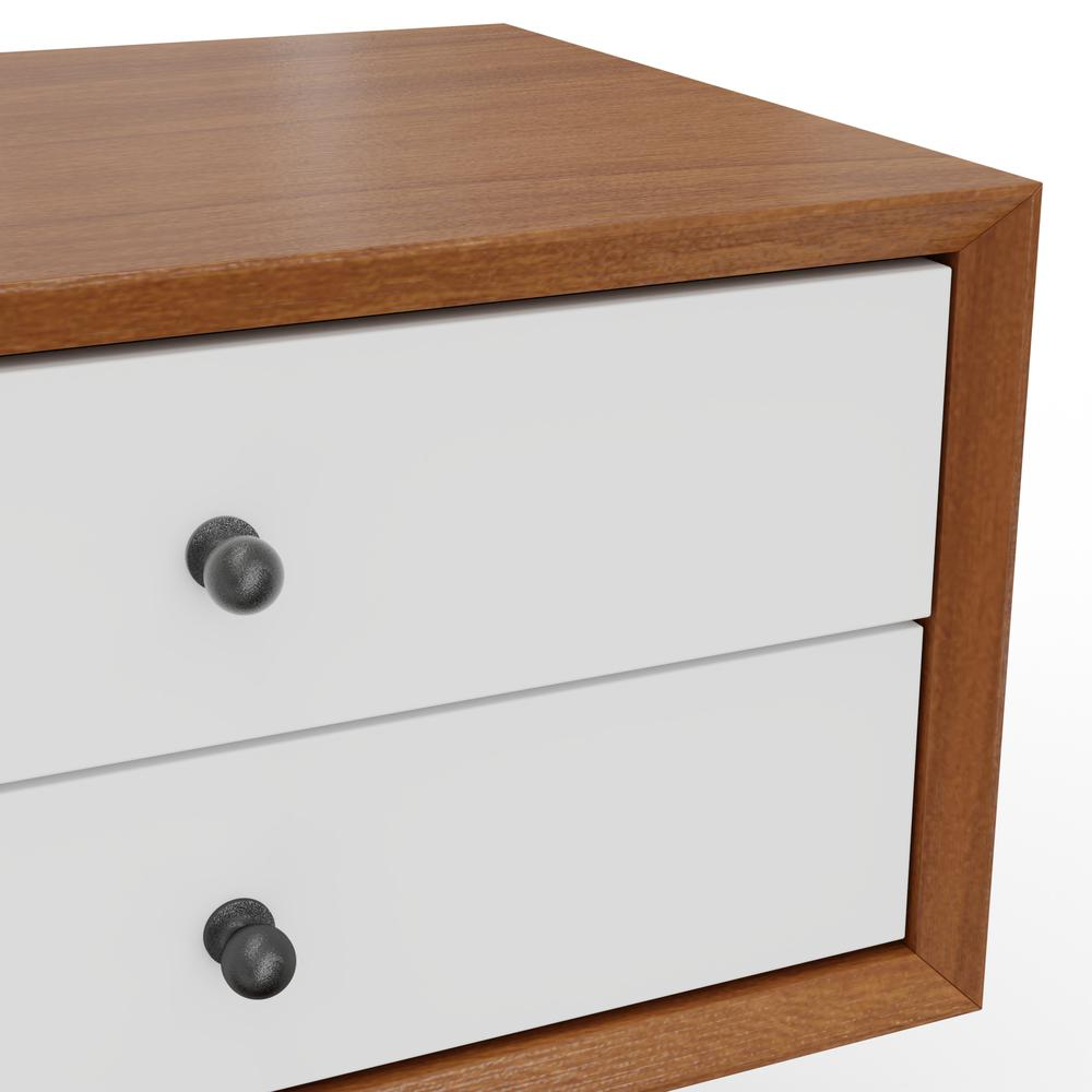 Flynn Small Nightstand, Acorn & White