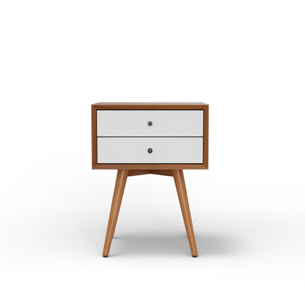 Flynn Small Nightstand, Acorn & White