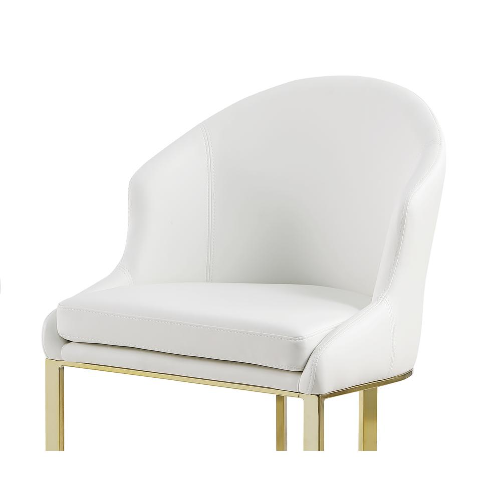 Itoro White with Gold Faux Leather Dining Chairs, Set of 2