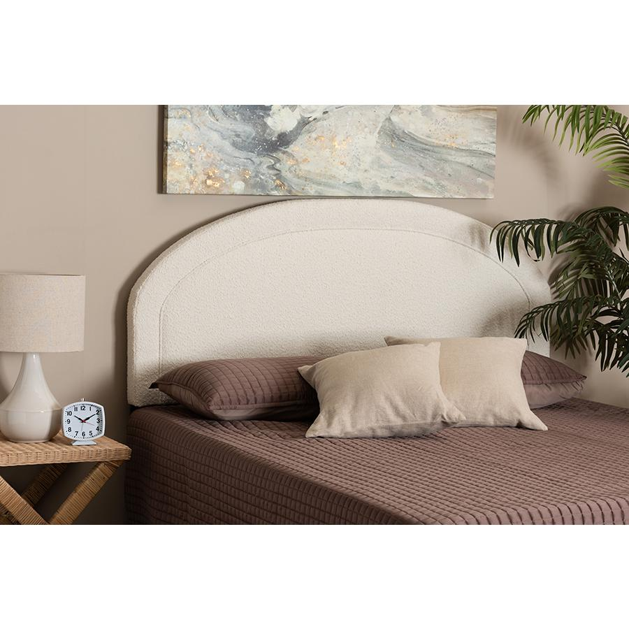 Baxton Studio Fiana Modern Cream Boucle Fabric Queen Size Headboard