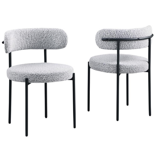 Drexel Boucle Fabric Gray Dining Chairs (Set of 2)