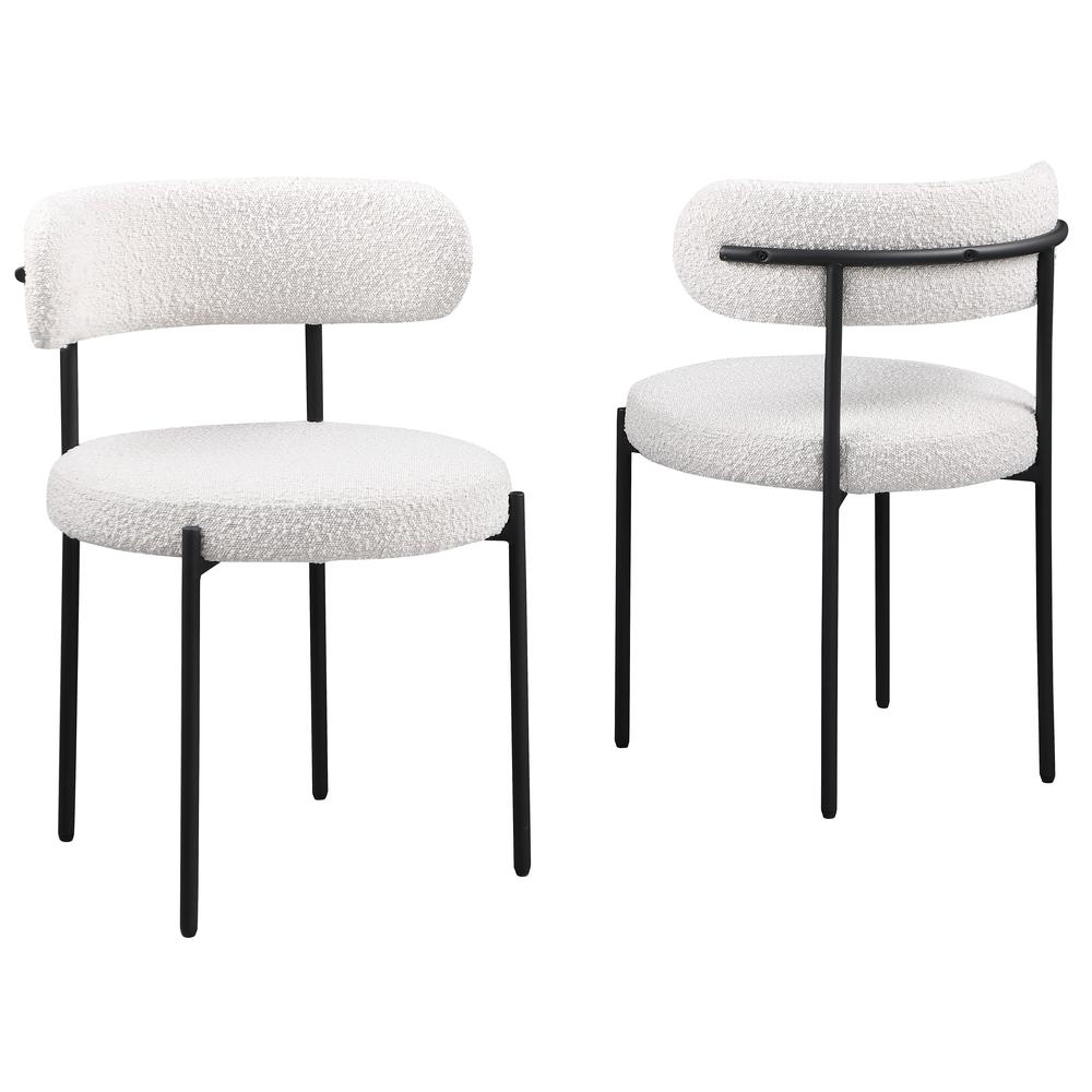 Drexel Boucle Fabric Cream Dining Chairs (Set of 2)