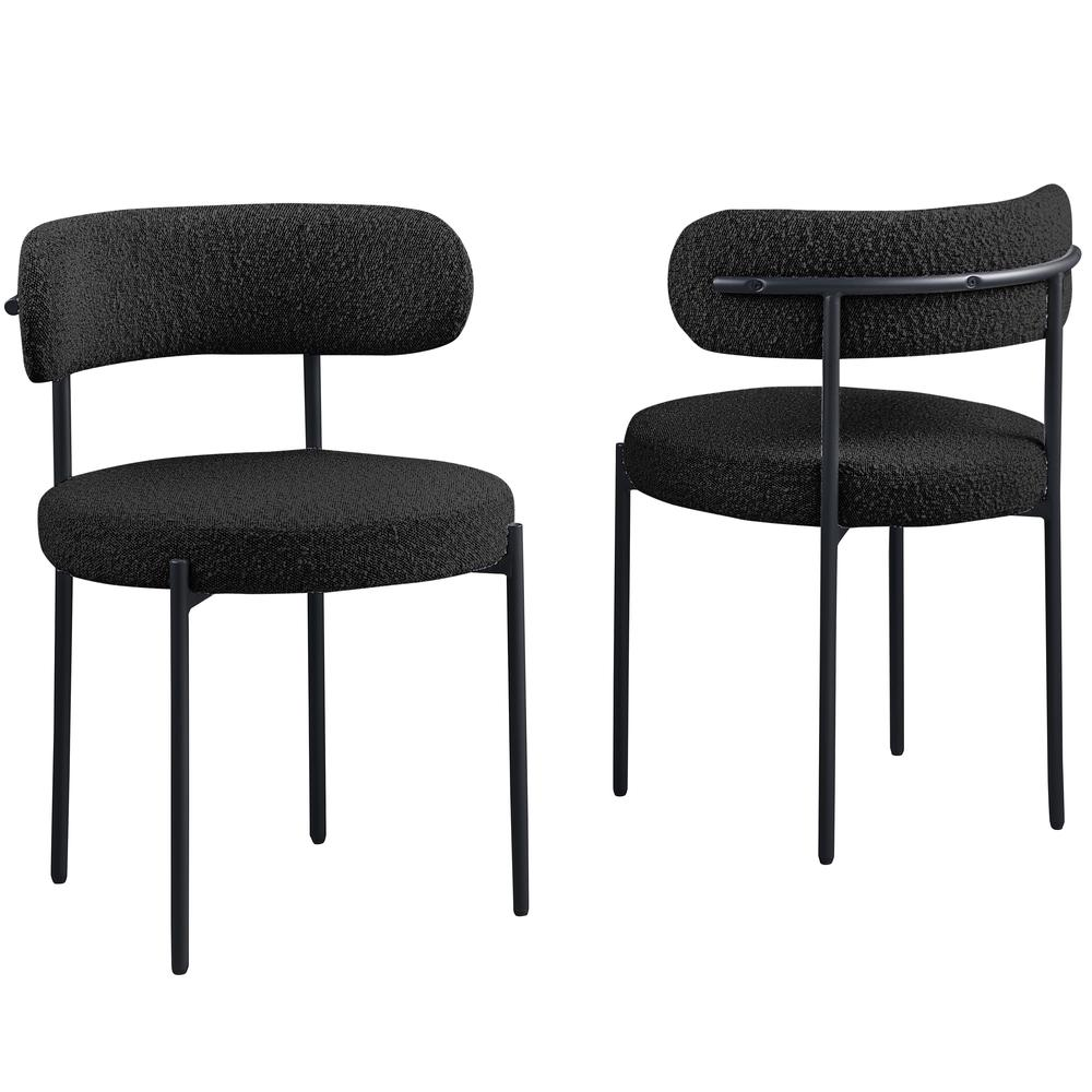 Drexel Boucle Fabric Black Dining Chairs (Set of 2)