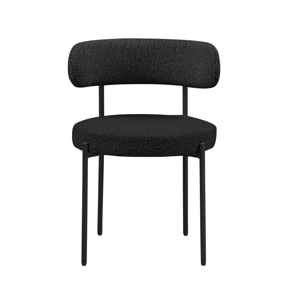 Drexel Boucle Fabric Black Dining Chairs (Set of 2)