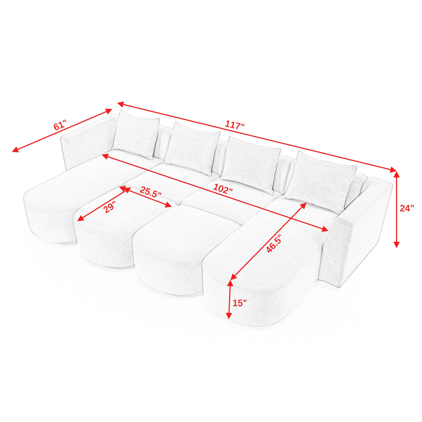 Nuala U-Shape Sectional Sofa