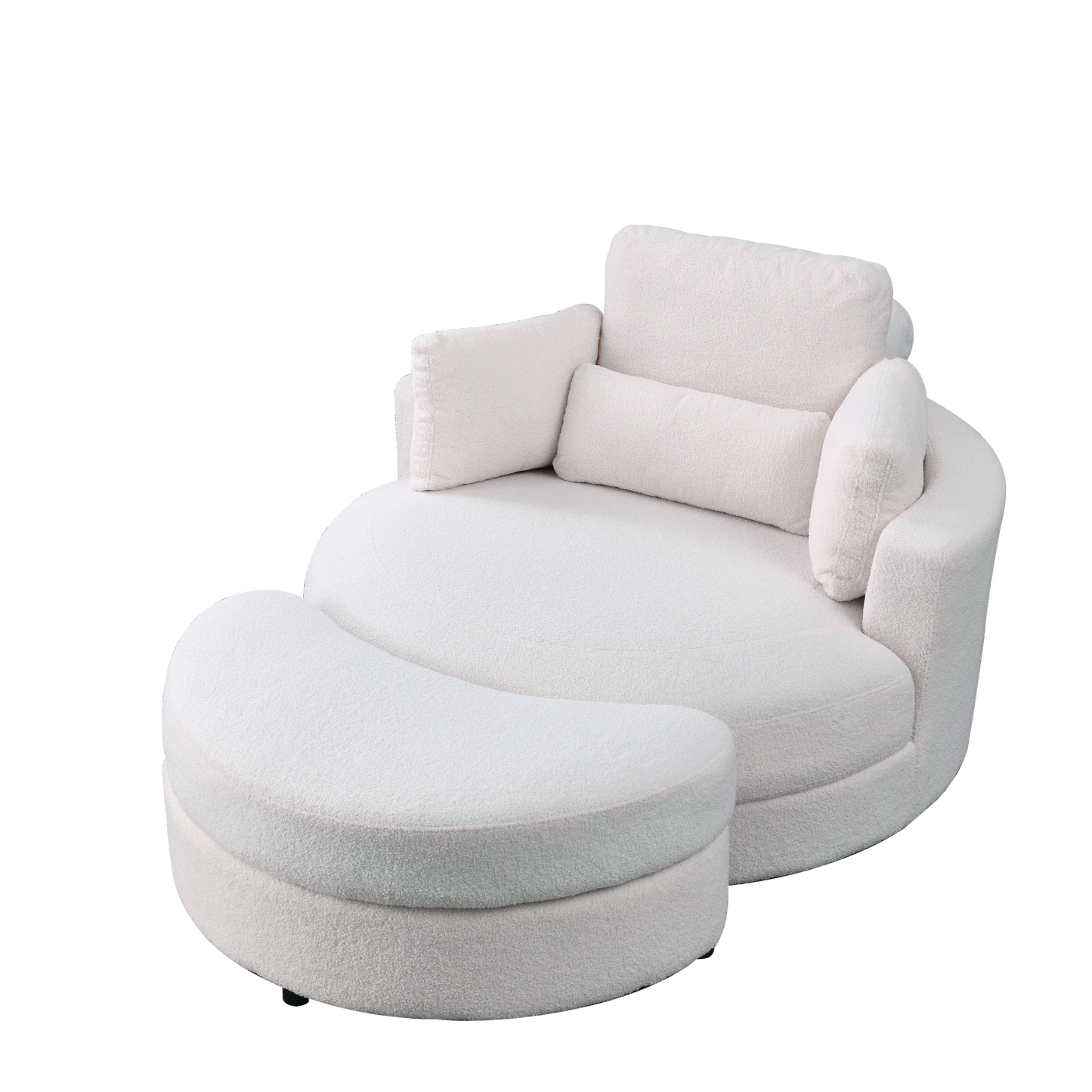 Bassay Accent Sofa Lounge with Storage Ottoman, (Ivory)