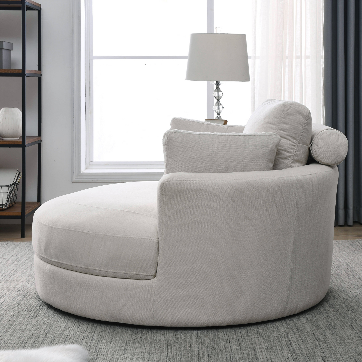 Bassay Accent Sofa Lounge Chair with Ottoman, Beige