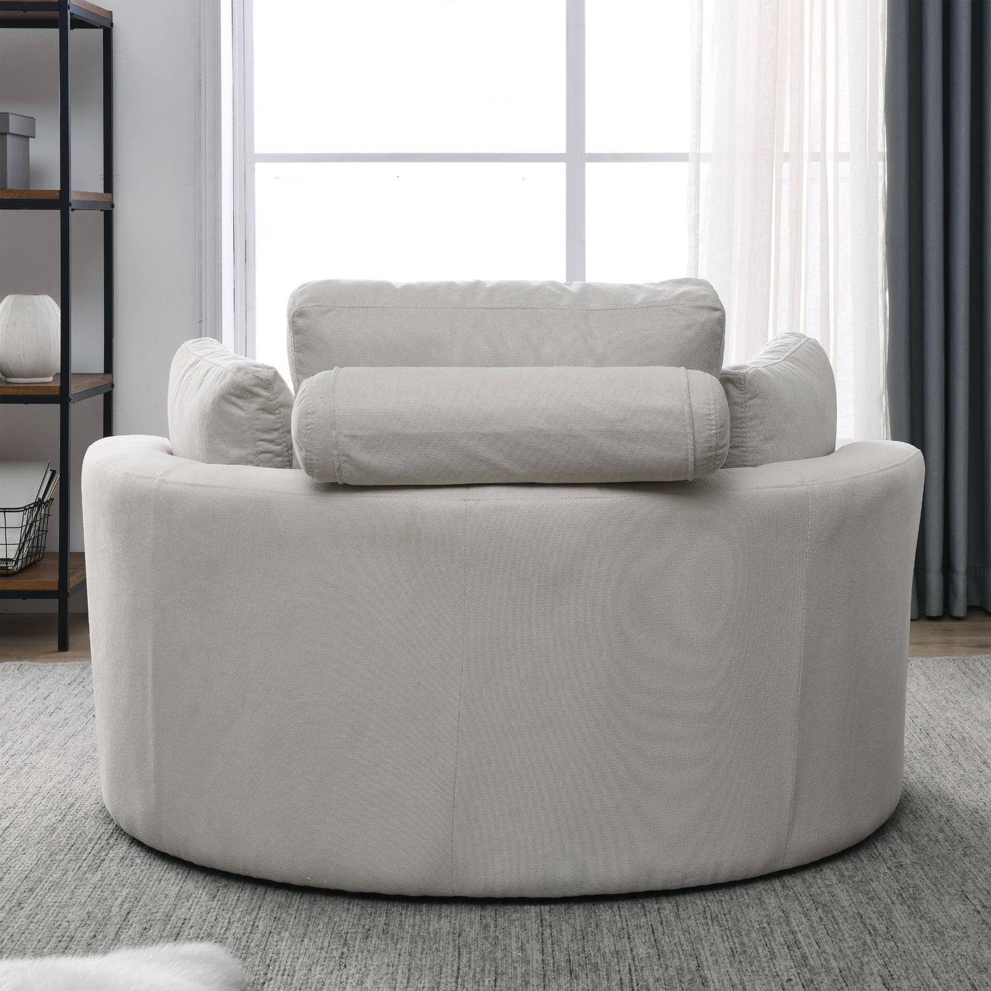 Bassay Accent Sofa Lounge Chair with Ottoman, Beige