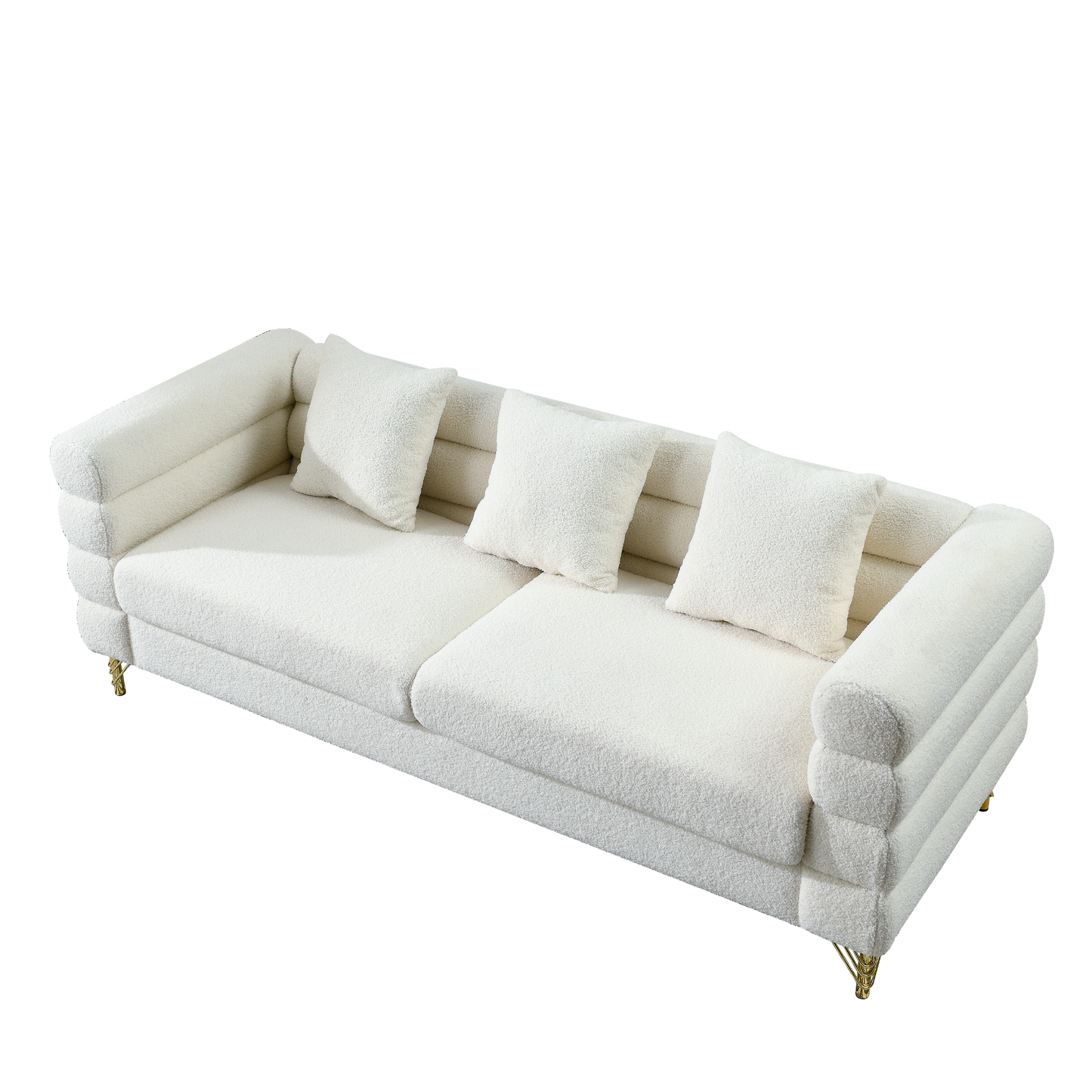 Nessa Sectional Sofa, White teddy(Ivory)