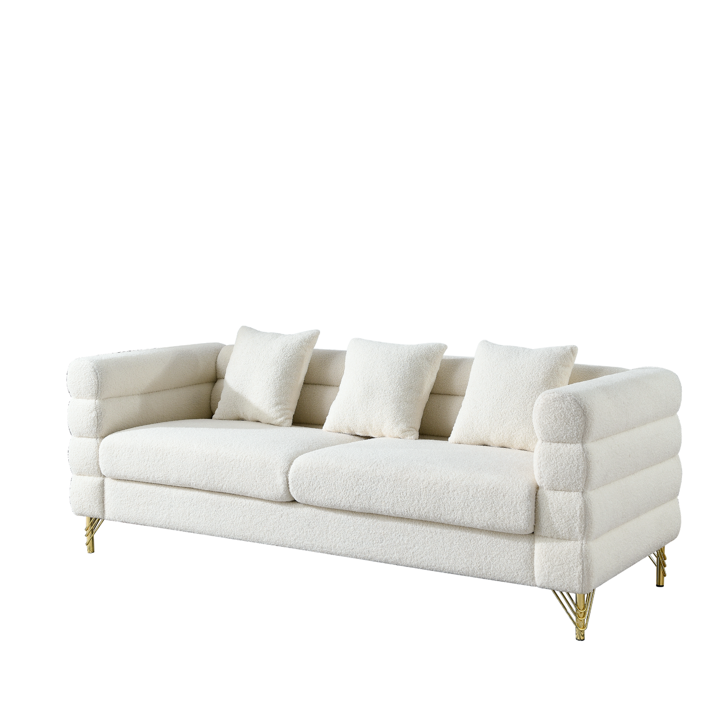 Nessa Sectional Sofa, White teddy(Ivory)