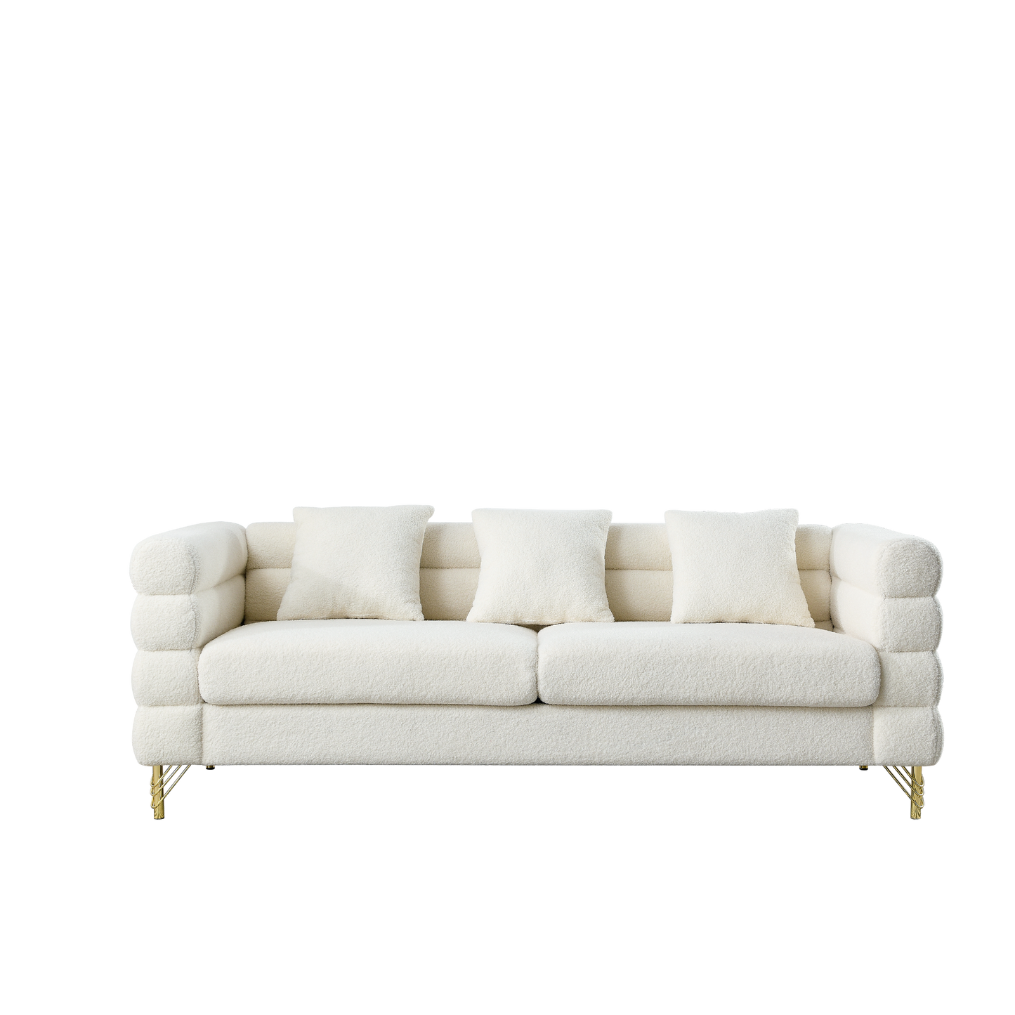 Nessa Sectional Sofa, White teddy(Ivory)