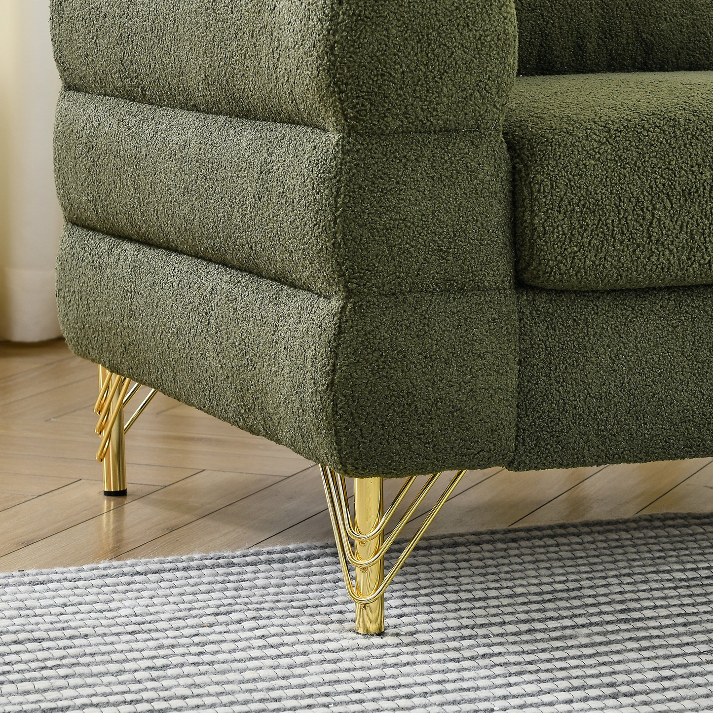 Sorcha L-Shaped Sofa, Green