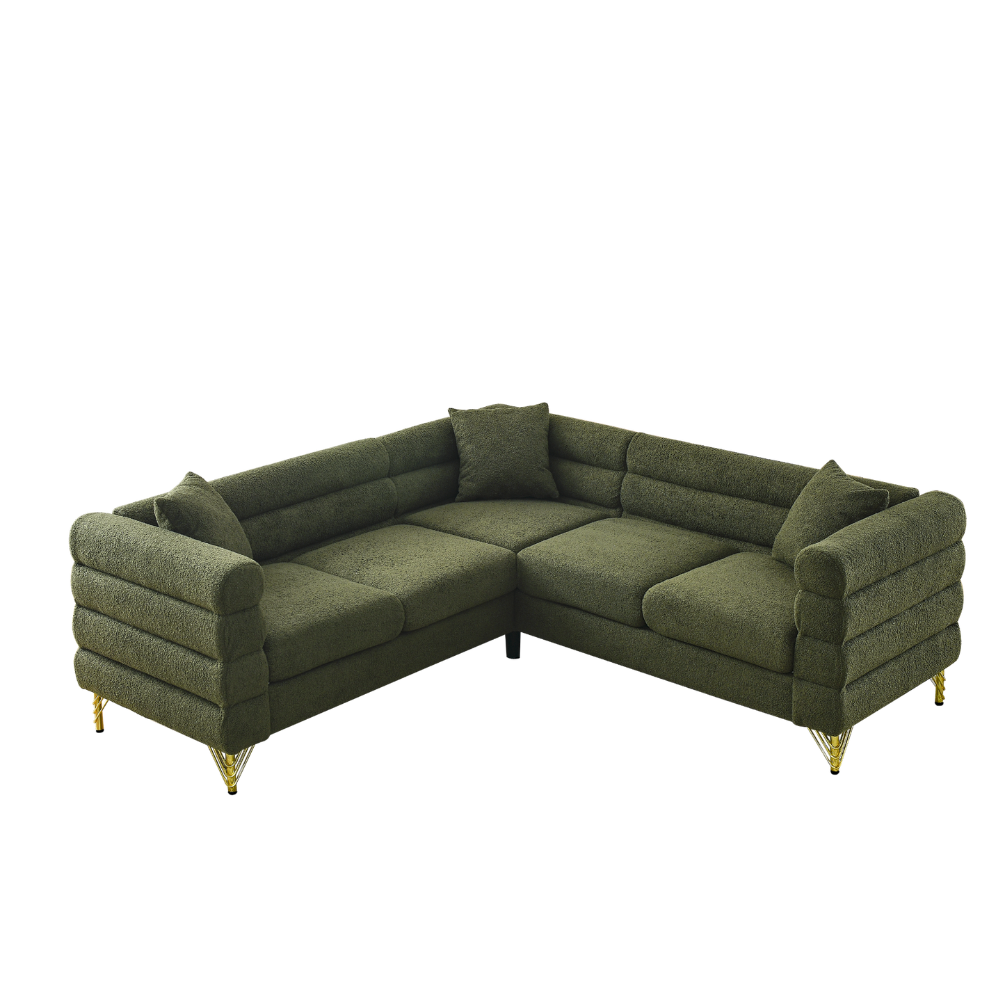 Sorcha L-Shaped Sofa, Green